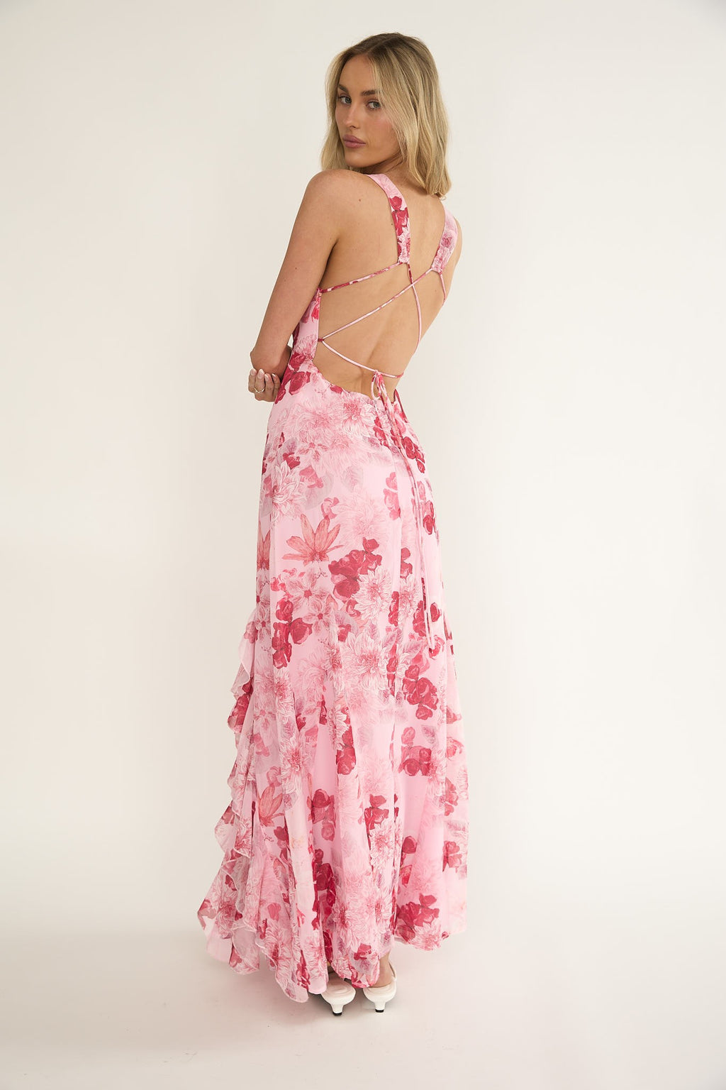 Gabriella Halter V Neck Maxi Dress