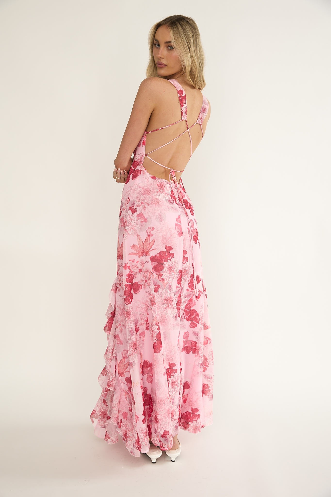 Gabriella Halter V Neck Maxi Dress