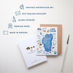 Lake Tahoe Map Greeting Card