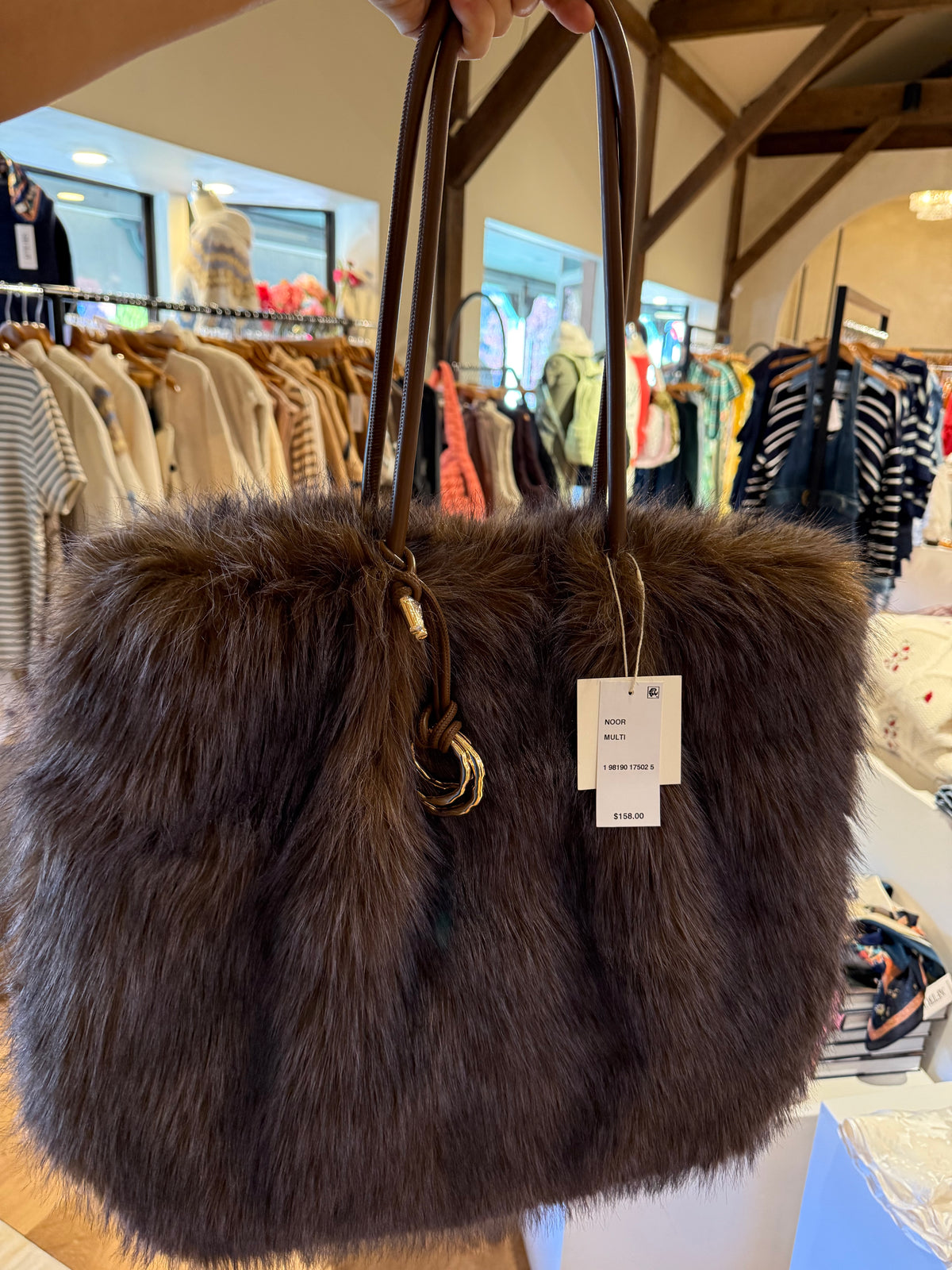 Dolce Vita Faux Fur Noor Tote (Chocolate)