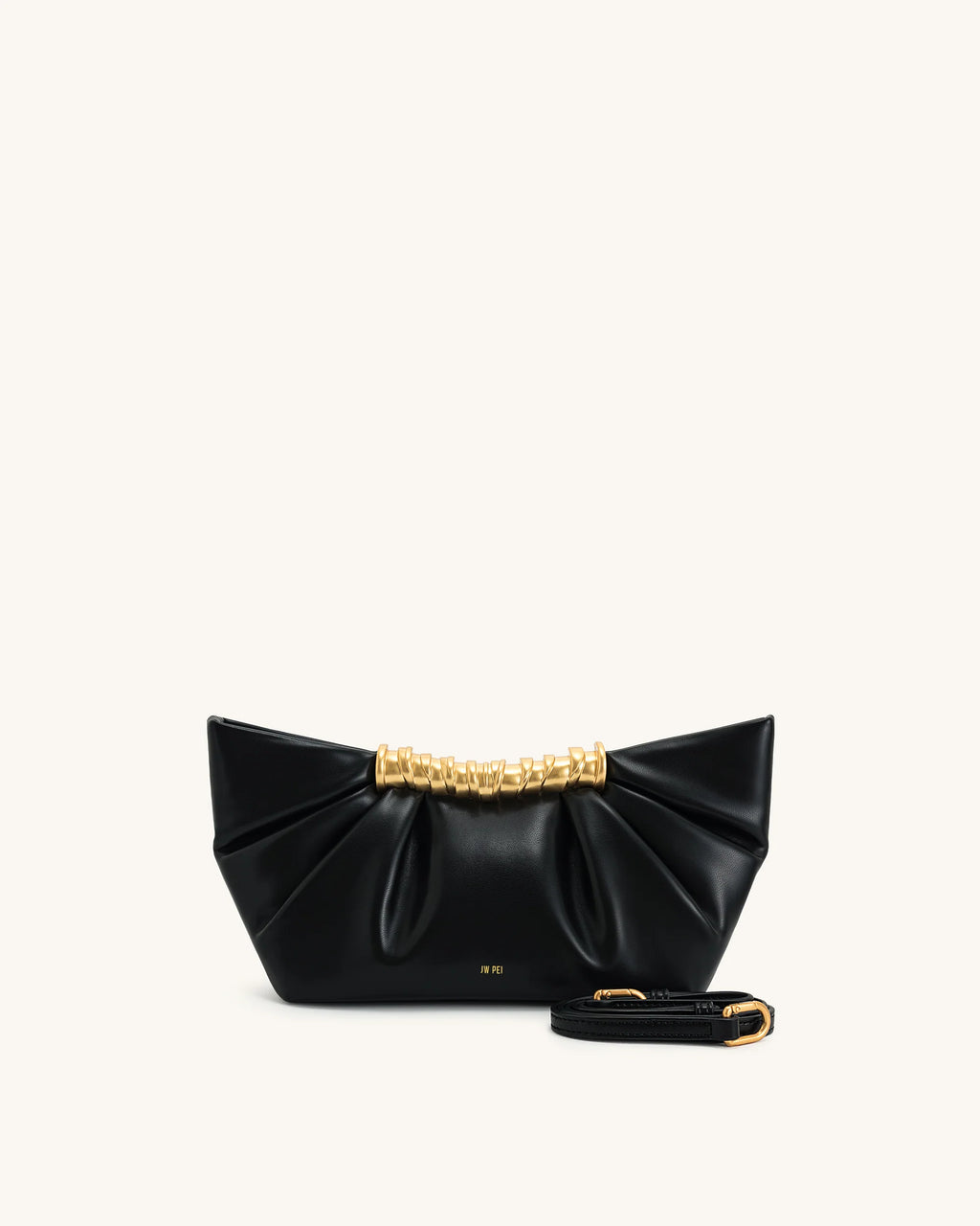 JW Pei Leia Pleated Clutch (Black)
