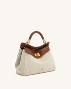 JW PEI Lucia Classic Top Handbag (Brown Canvas)