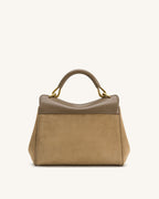 JW PEI Lucia Classic Faux Suede Top Handle Bag (Taupe)