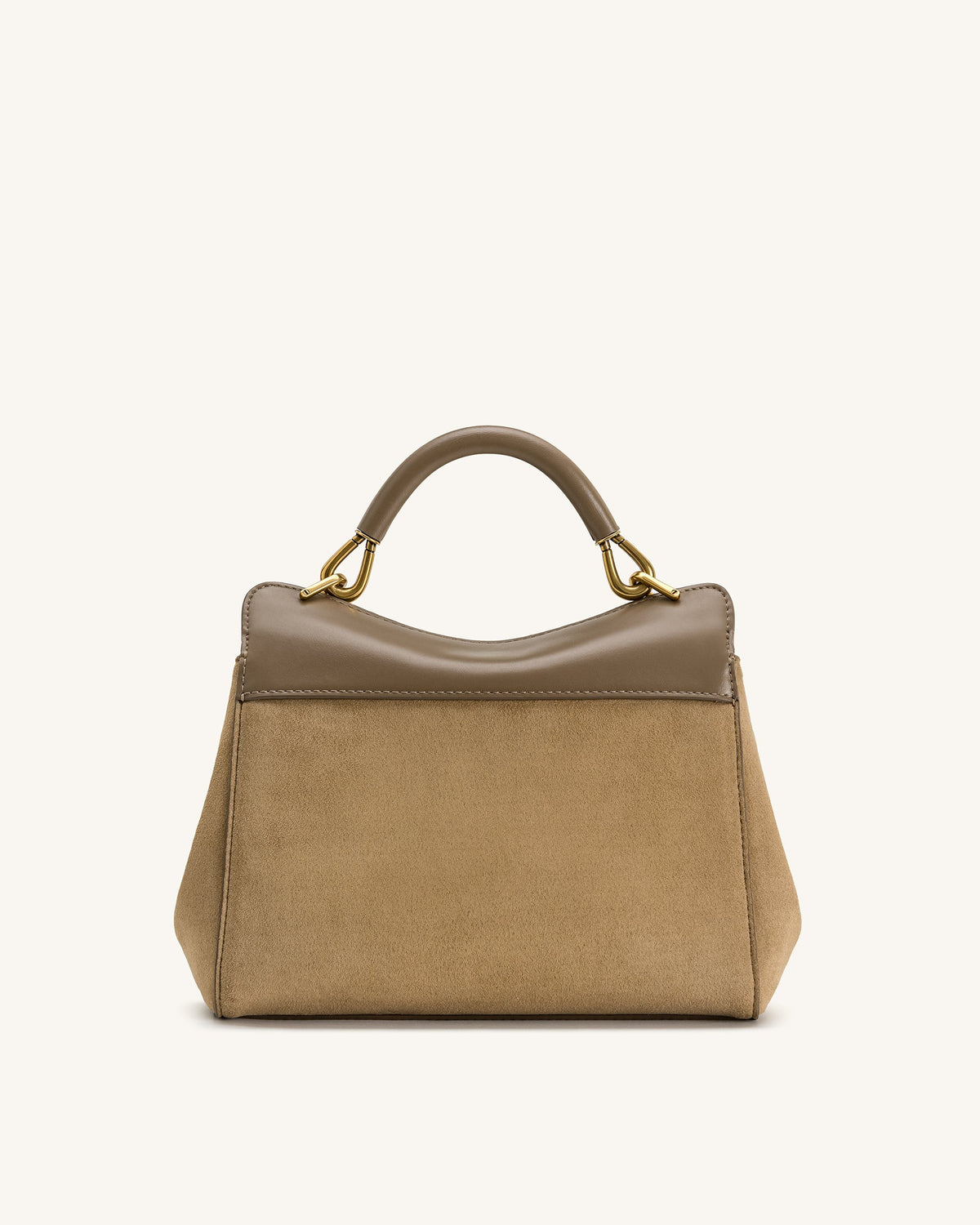 JW PEI Lucia Classic Faux Suede Top Handle Bag (Taupe)