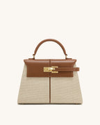 JW PEI Elise Large  Top Handle Bag (Brown Canvas)