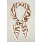 Striped Satin Silky Skinny Scarf (Cream)