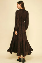 Paisley Print Tiered Maxi Dress
