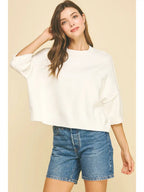 Soft Knit Short Sleeve Sweater Top