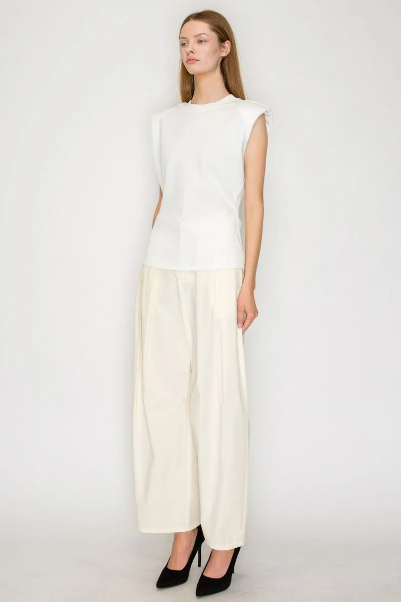 Pleated Barrel Pants