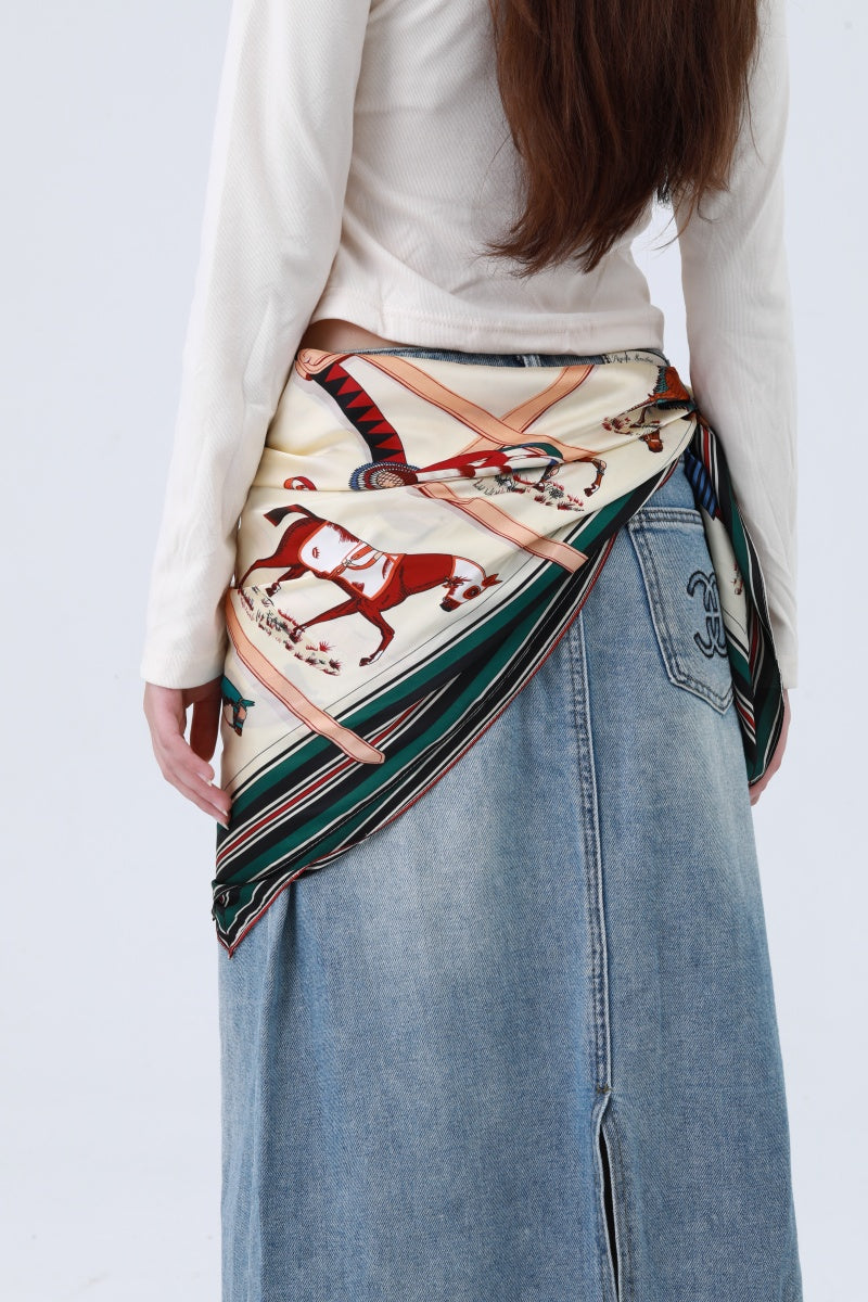 Equestrian Silk-Style Bandana