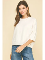 Soft Knit Short Sleeve Sweater Top
