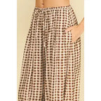 Geo Dot Print Harem Pant (Mocha)