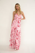 Gabriella Halter V Neck Maxi Dress