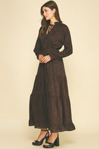Paisley Print Tiered Maxi Dress