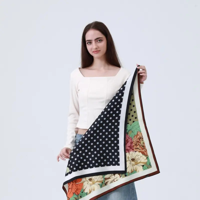 Reversible Polka Dot Floral Scarf Main image
