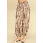 Geo Dot Print Harem Pant (Mocha)