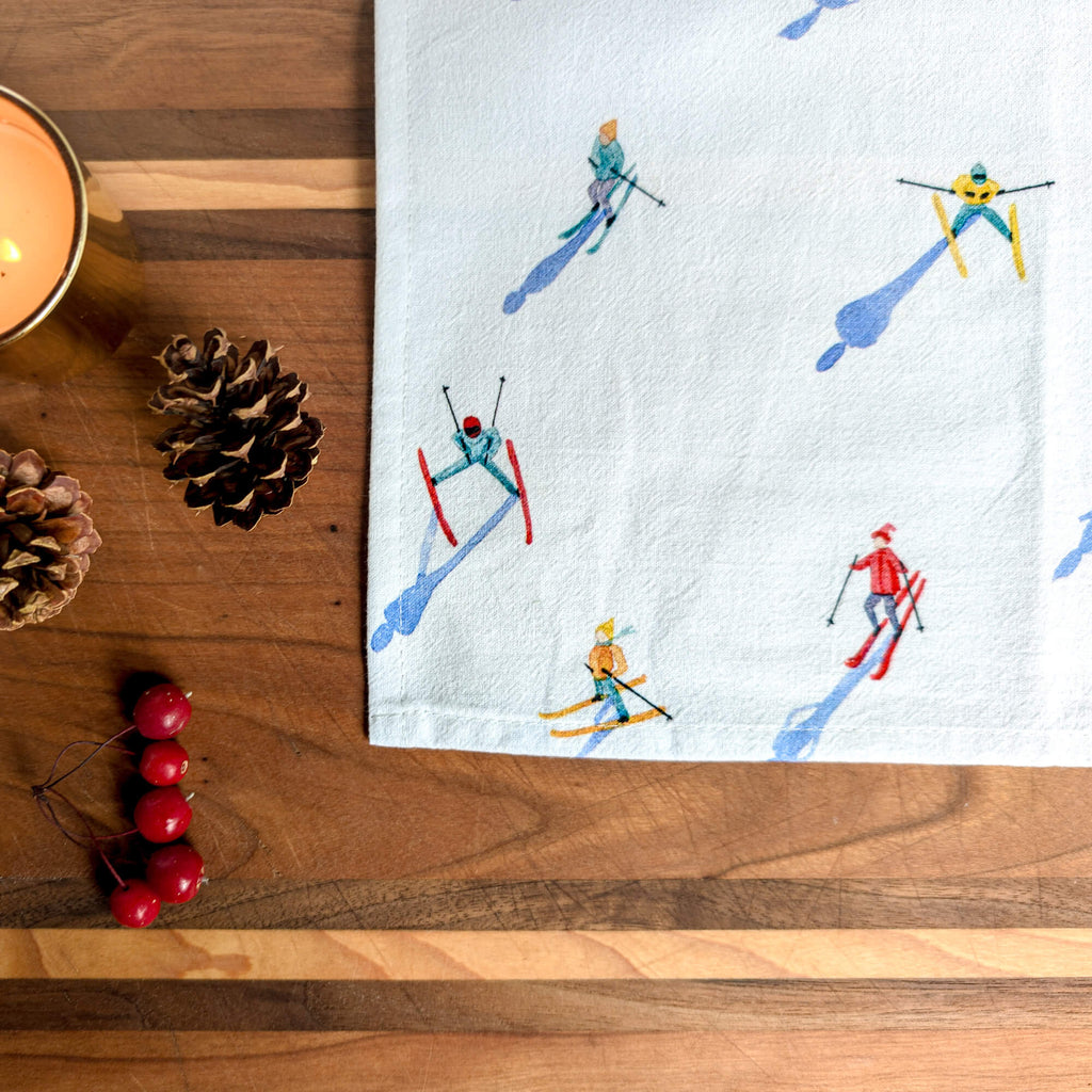 Skiers Tea Towel