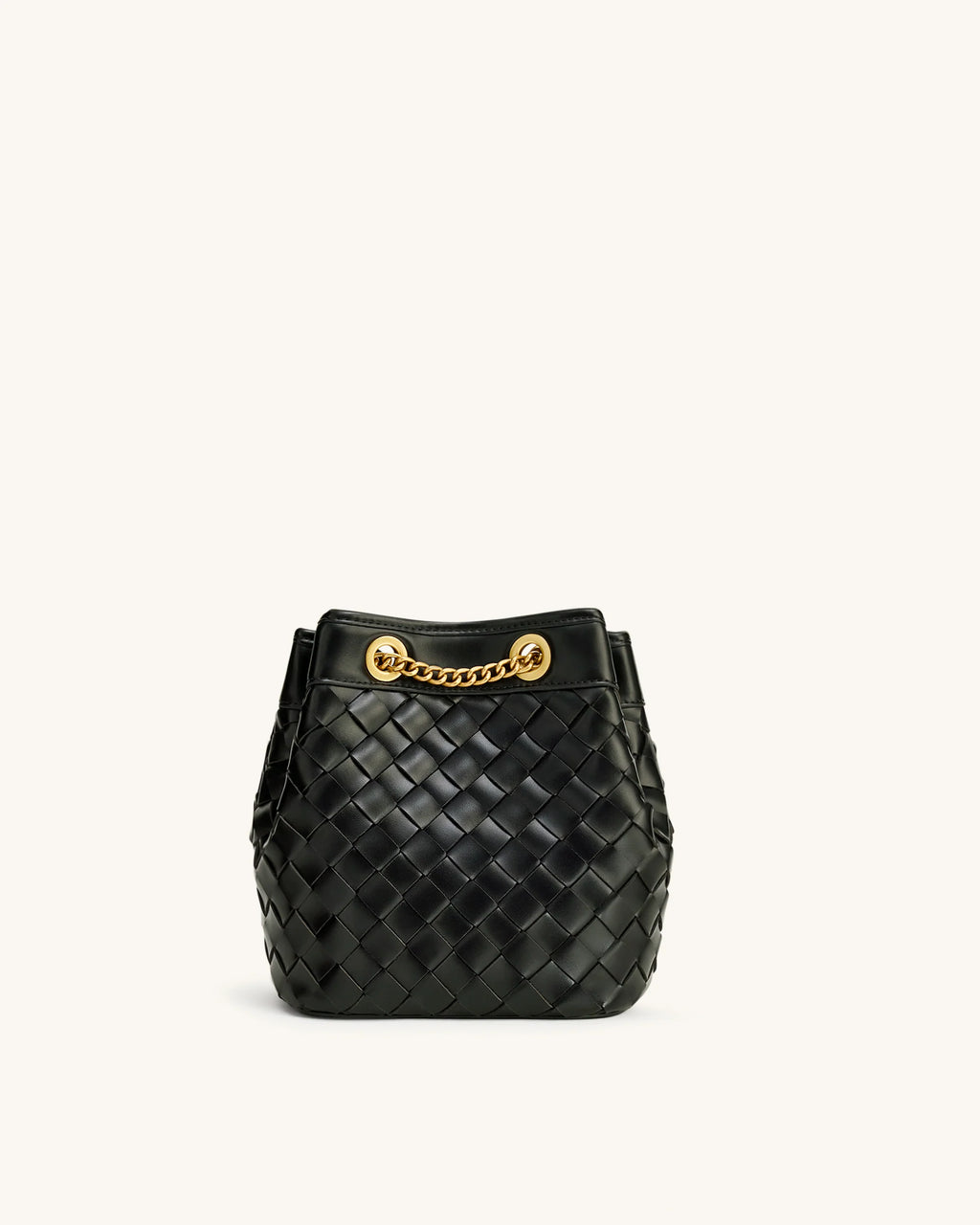 JW PEI Yara Hand-Woven Bucket Bag (Black)