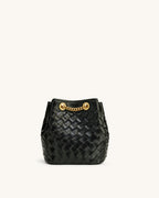 JW PEI Yara Hand-Woven Bucket Bag (Black)