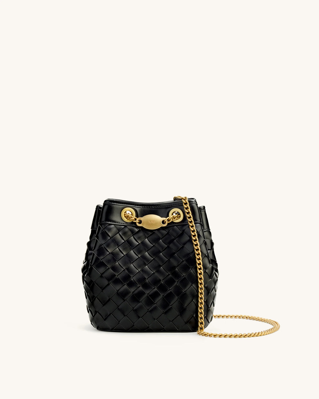 JW PEI Yara Hand-Woven Bucket Bag (Black)