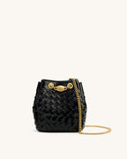 JW PEI Yara Hand-Woven Bucket Bag (Black)