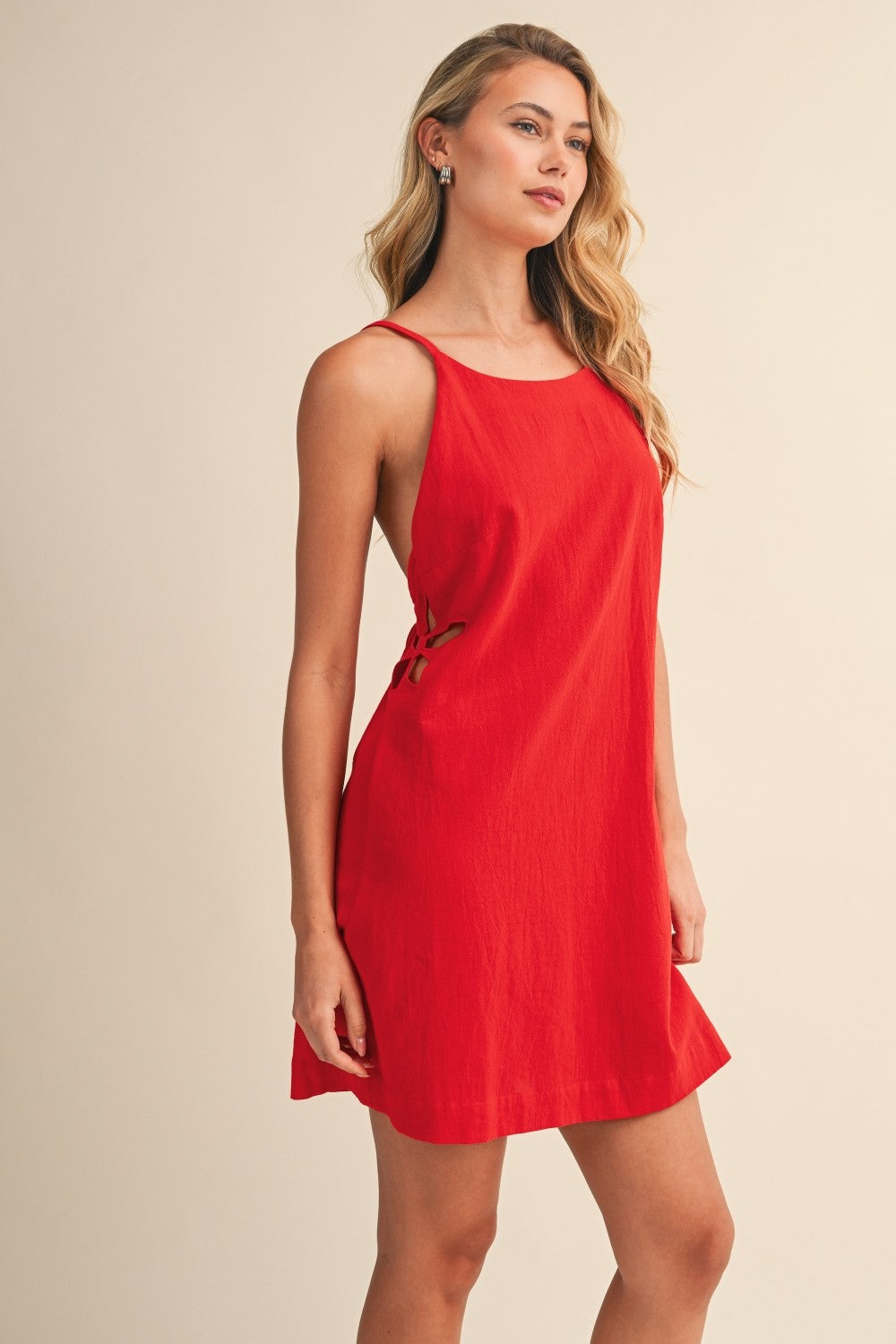 Becca Backless Mini Dress (Red)