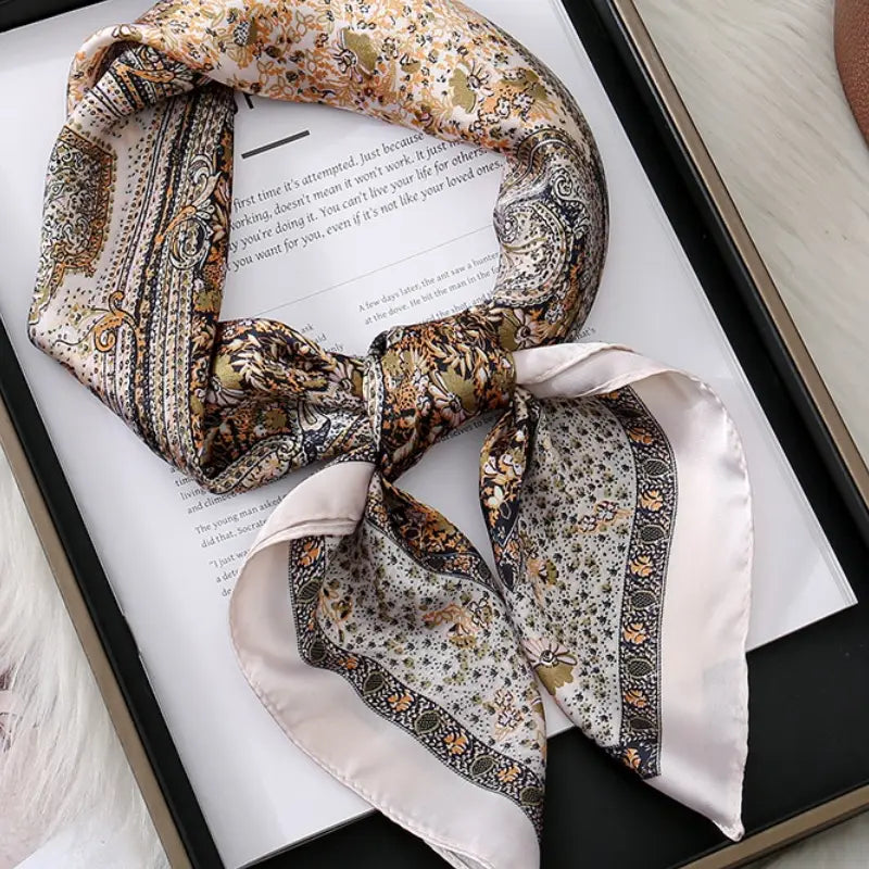 Paisley Print Silk Square Scarf Main image