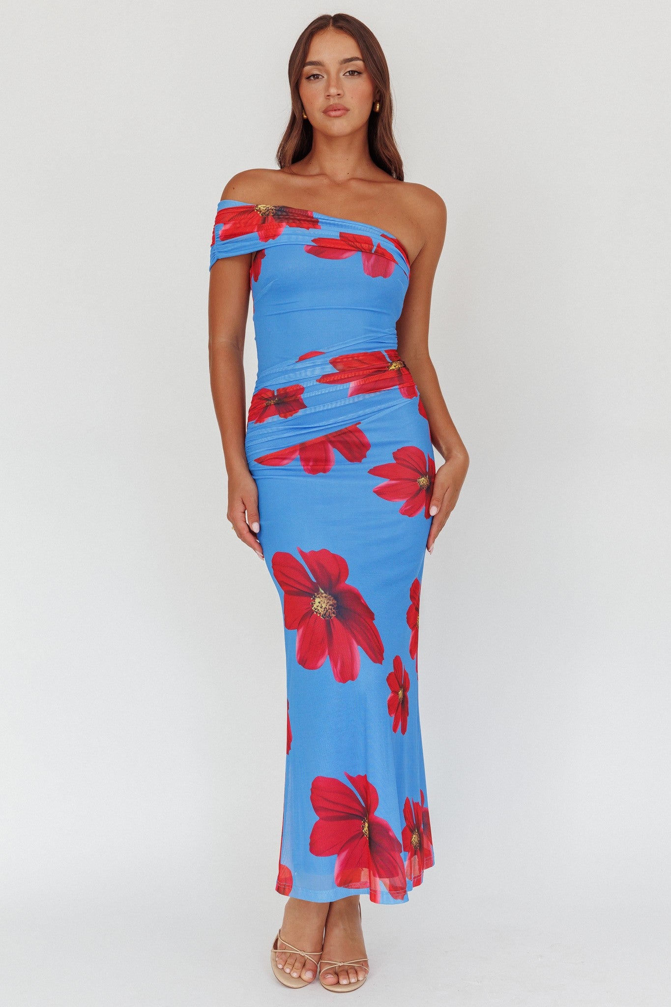 Blue Poppy One Shoulder Dress Main image