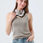 Faire Silky Vine Print Head Scarf: Lightweight Multi-Wear