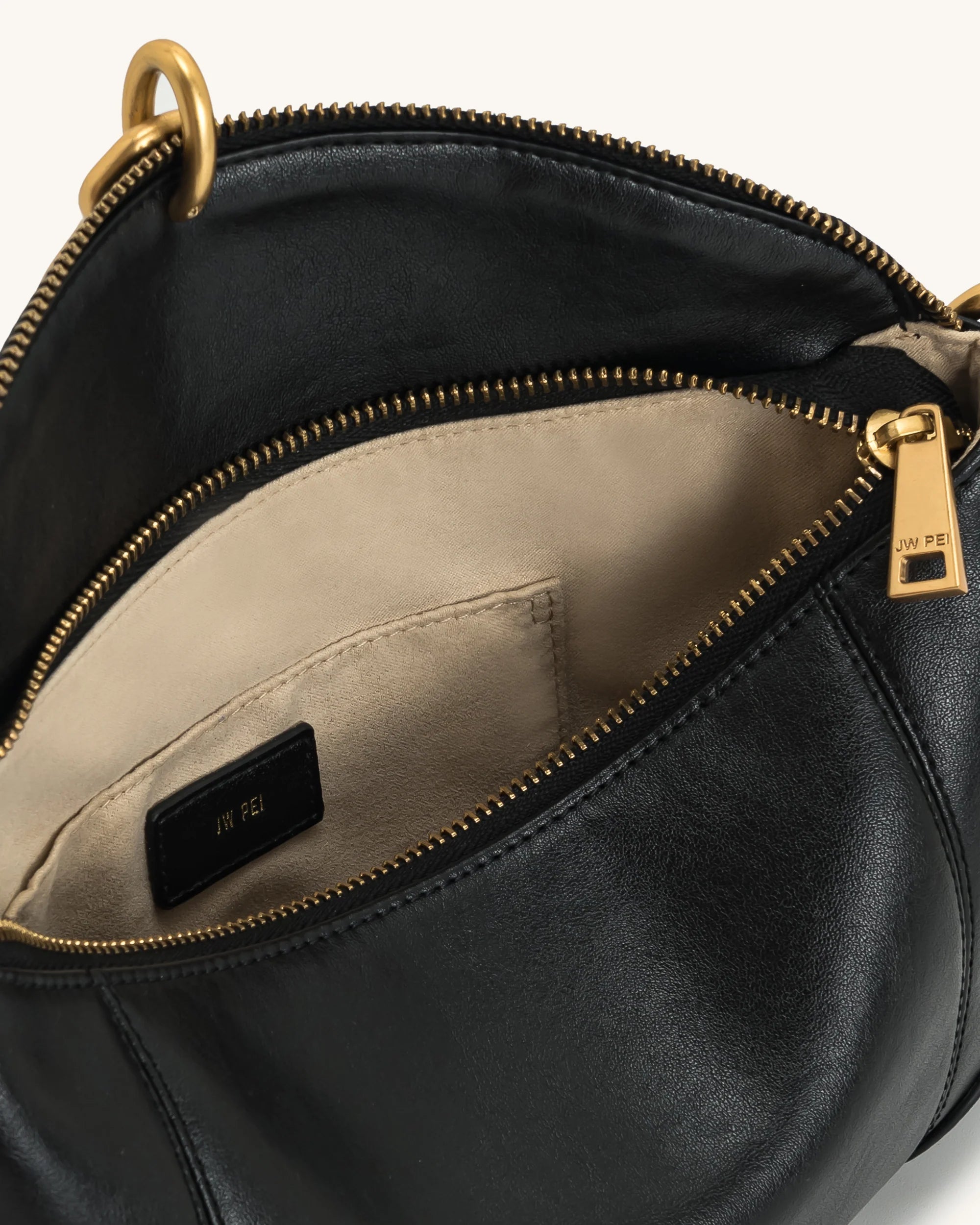JW PEI Jayla Metal Pendant Embellished Shoulder Bag - Black