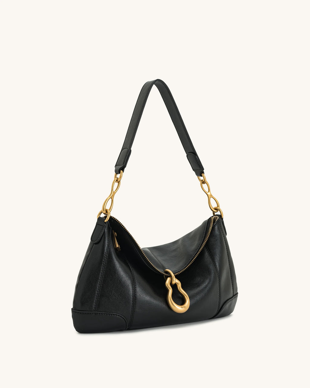 JW PEI Jayla Metal Pendant Embellished Shoulder Bag - Black