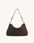 JW PEI Jayla Metal Pendant Embellished Shoulder Bag - Dark Brown