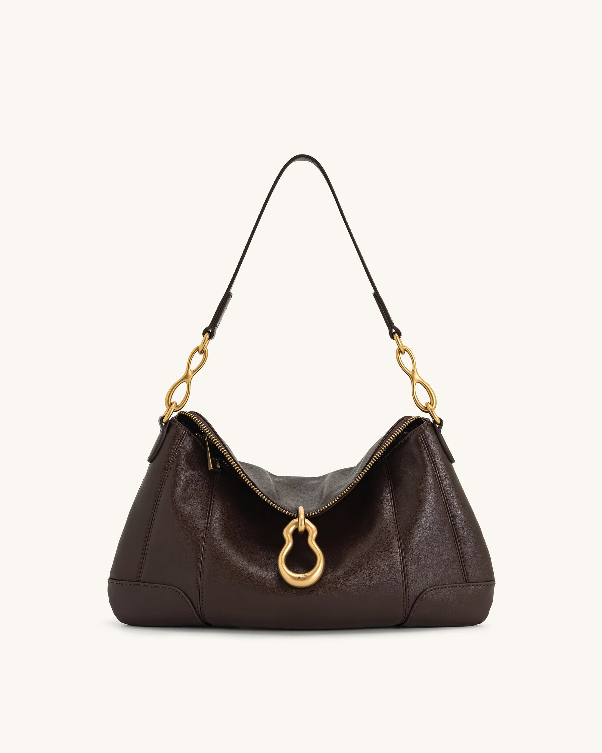 JW PEI Jayla Metal Pendant Embellished Shoulder Bag - Dark Brown
