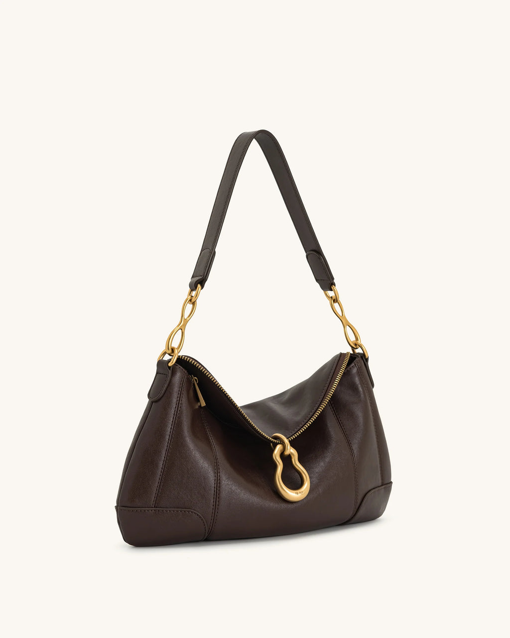 JW PEI Jayla Metal Pendant Embellished Shoulder Bag - Dark Brown