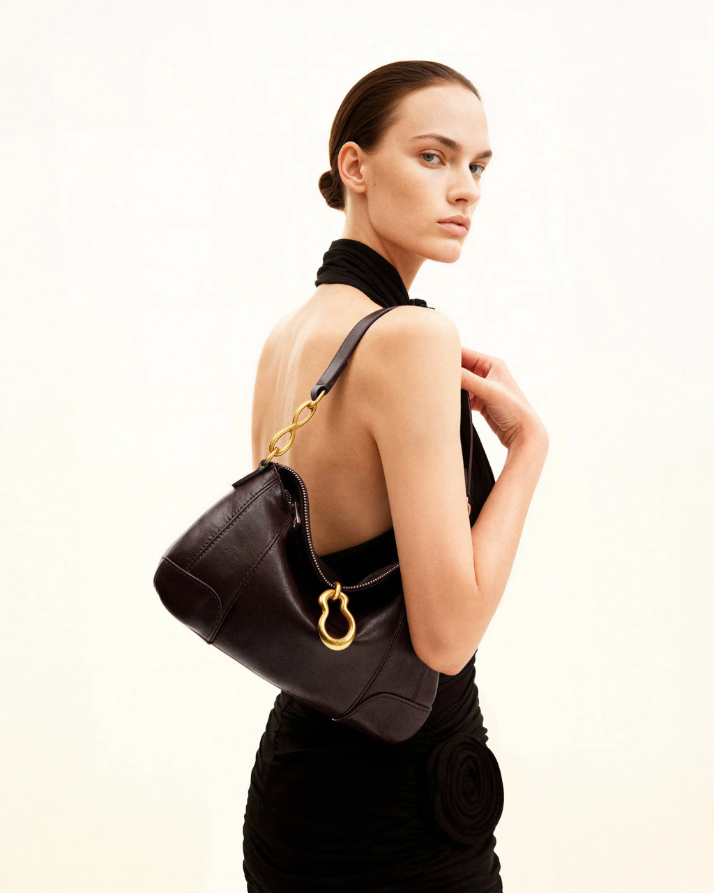 JW PEI Jayla Metal Pendant Embellished Shoulder Bag - Dark Brown
