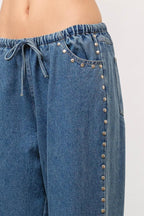 Marlowe Studded Denim Pants (Denim)