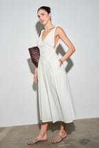 Biarritz Cotton Poplin Corset Waist Maxi Dress