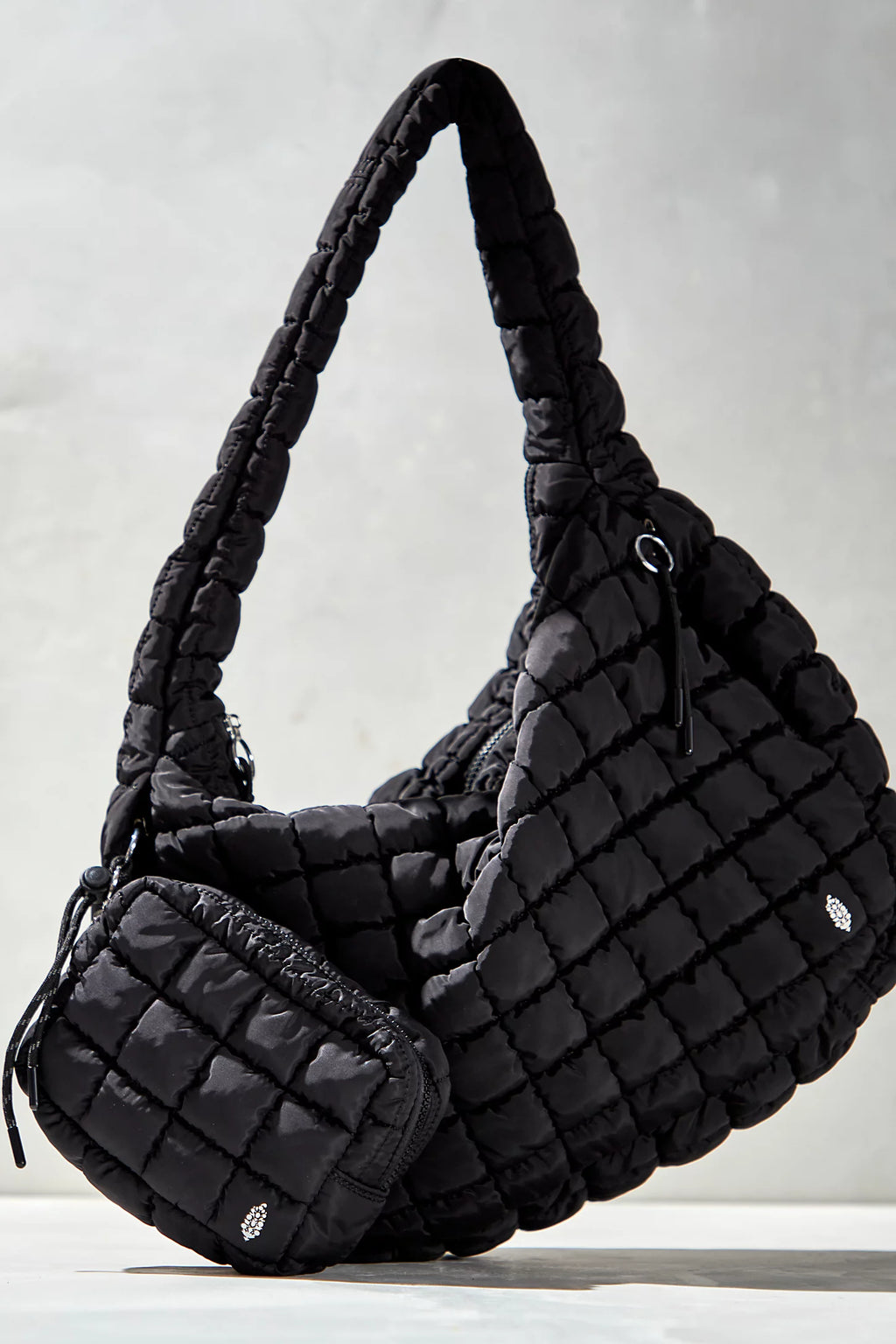 Black Free People Movement Quilted Carryall Bag