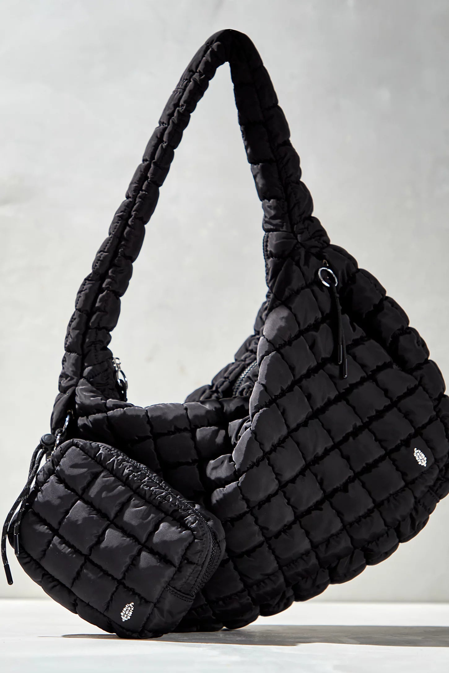 Black Free People Movement Quilted Carryall Bag