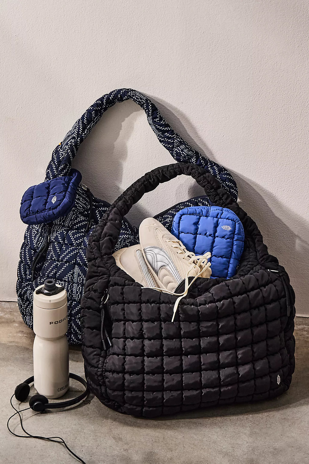 Black Free People Movement Quilted Carryall Bag