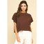 Dropped Shoulder Sweater Top (Brown)