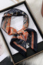 Paisley Print Silk Square Scarf (Navy/Orange)