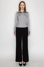 Contrast Piped Trim Detail Pants