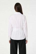 Pleated Waist Long Sleeve Shirt