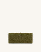 JW PEI Zaria Woven Clutch (Dark Olive)