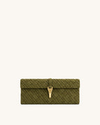 JW PEI Zaria Woven Clutch (Dark Olive)
