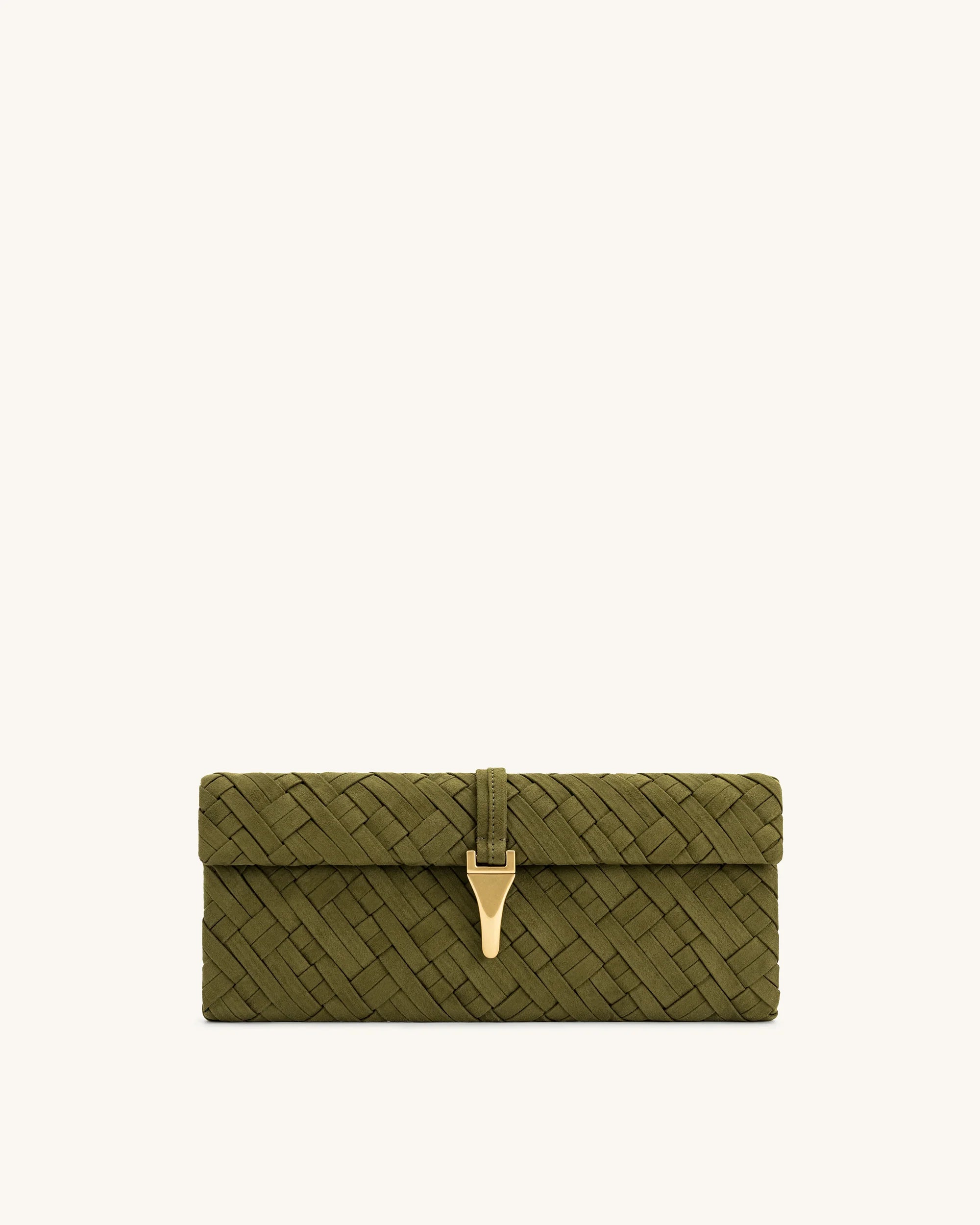 JW PEI Zaria Woven Clutch (Dark Olive)