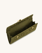 JW PEI Zaria Woven Clutch (Dark Olive)