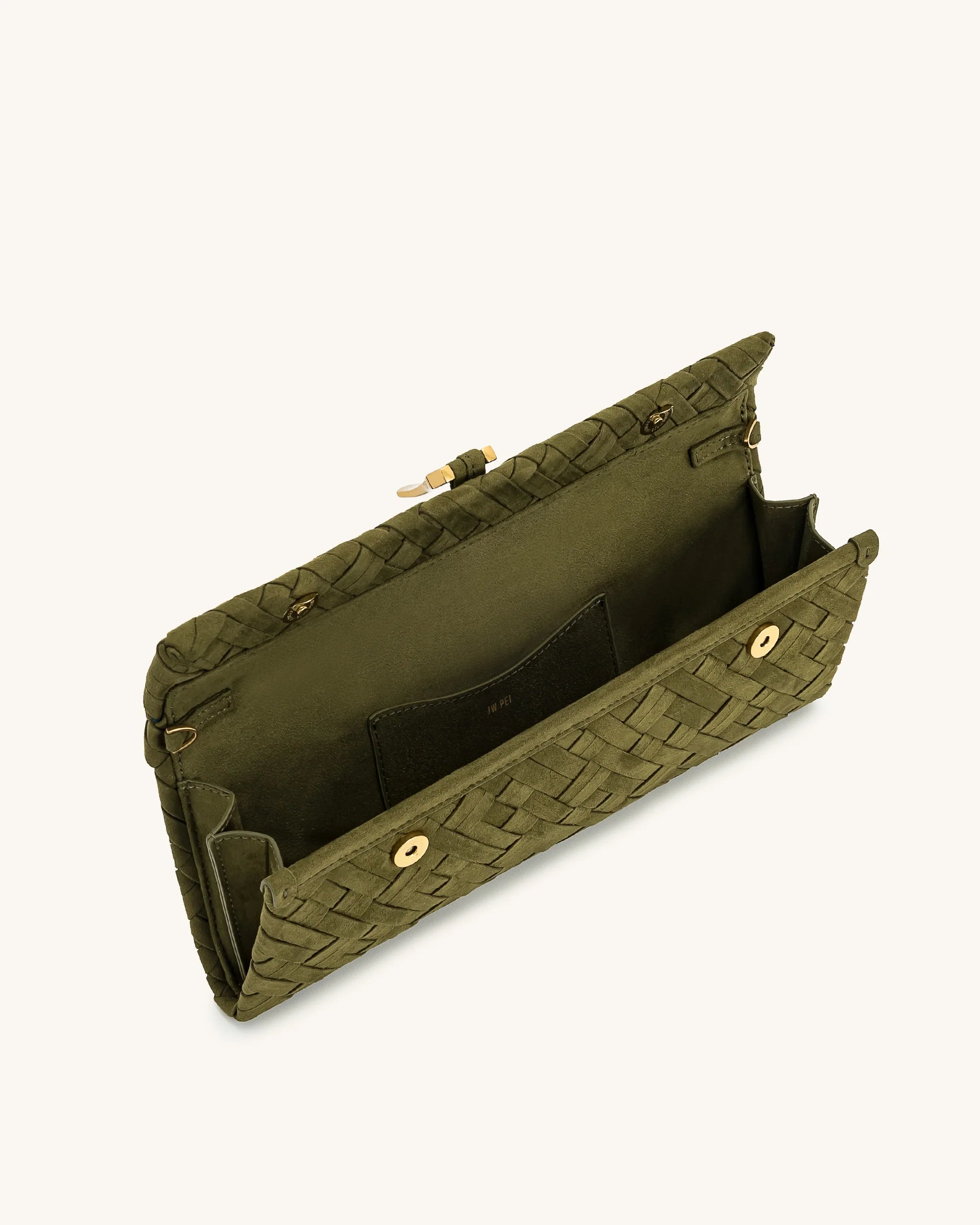 JW PEI Zaria Woven Clutch (Dark Olive)