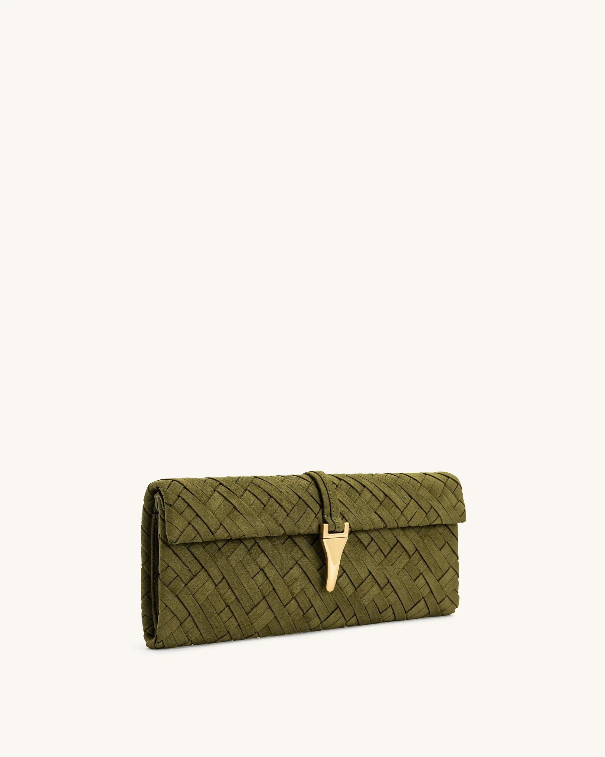 JW PEI Zaria Woven Clutch (Dark Olive)